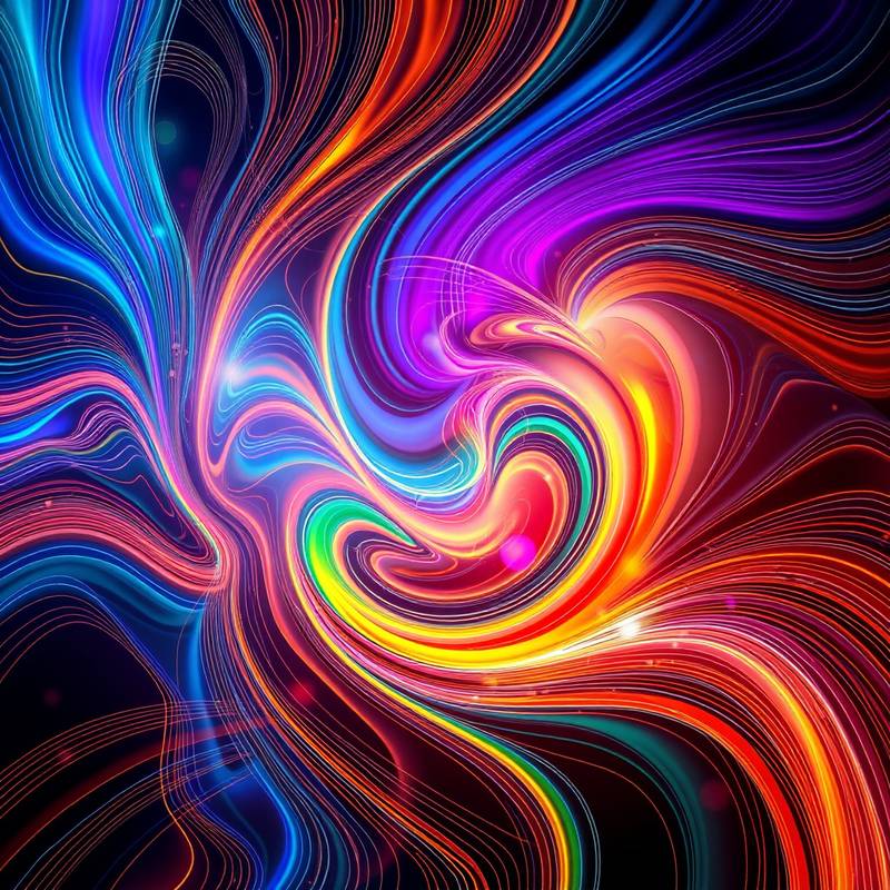 Generative art created using algorithms and code, resulting in a mesmerizing pattern of swirling lines and colors, highlighting the intersection of art and technology